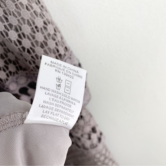 TOBI Sincerely Yours Gray Lace Crochet Cut Out Mini Dress Sz S - Picture 9 of 9